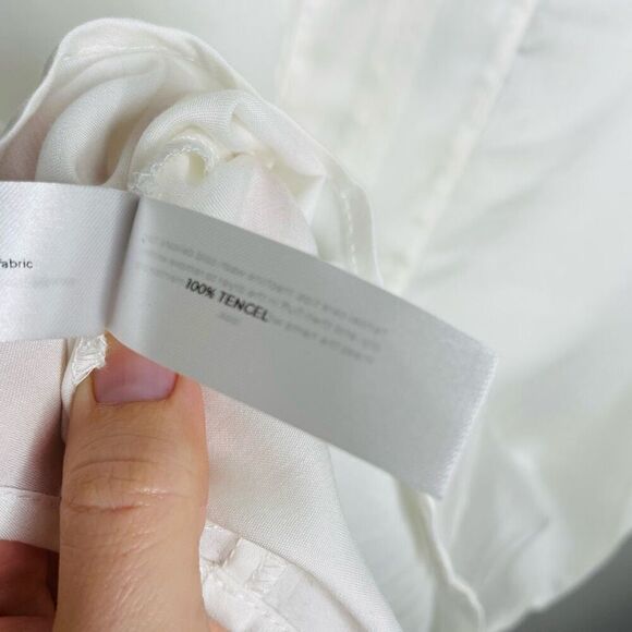 Vetta Women's White Sheer The Reversible Minimal Blouse Size Small S NWT Capsule - Picture 10 of 10